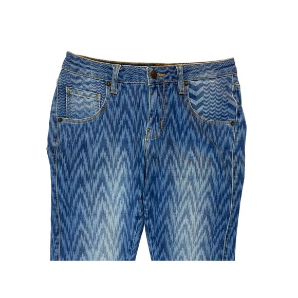 Vintage Sass & Bide Mojo-Kiko Women's Zigzag Patterned Stretch Denim Size 25 - Picture 2 of 9